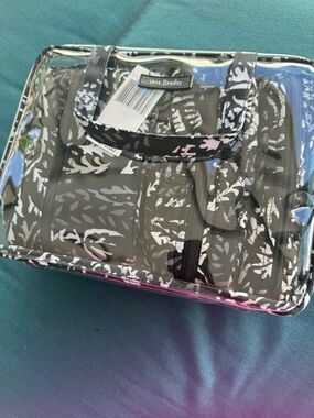 Vera Bradley Black White Floral Cosmetic Travel Case Set